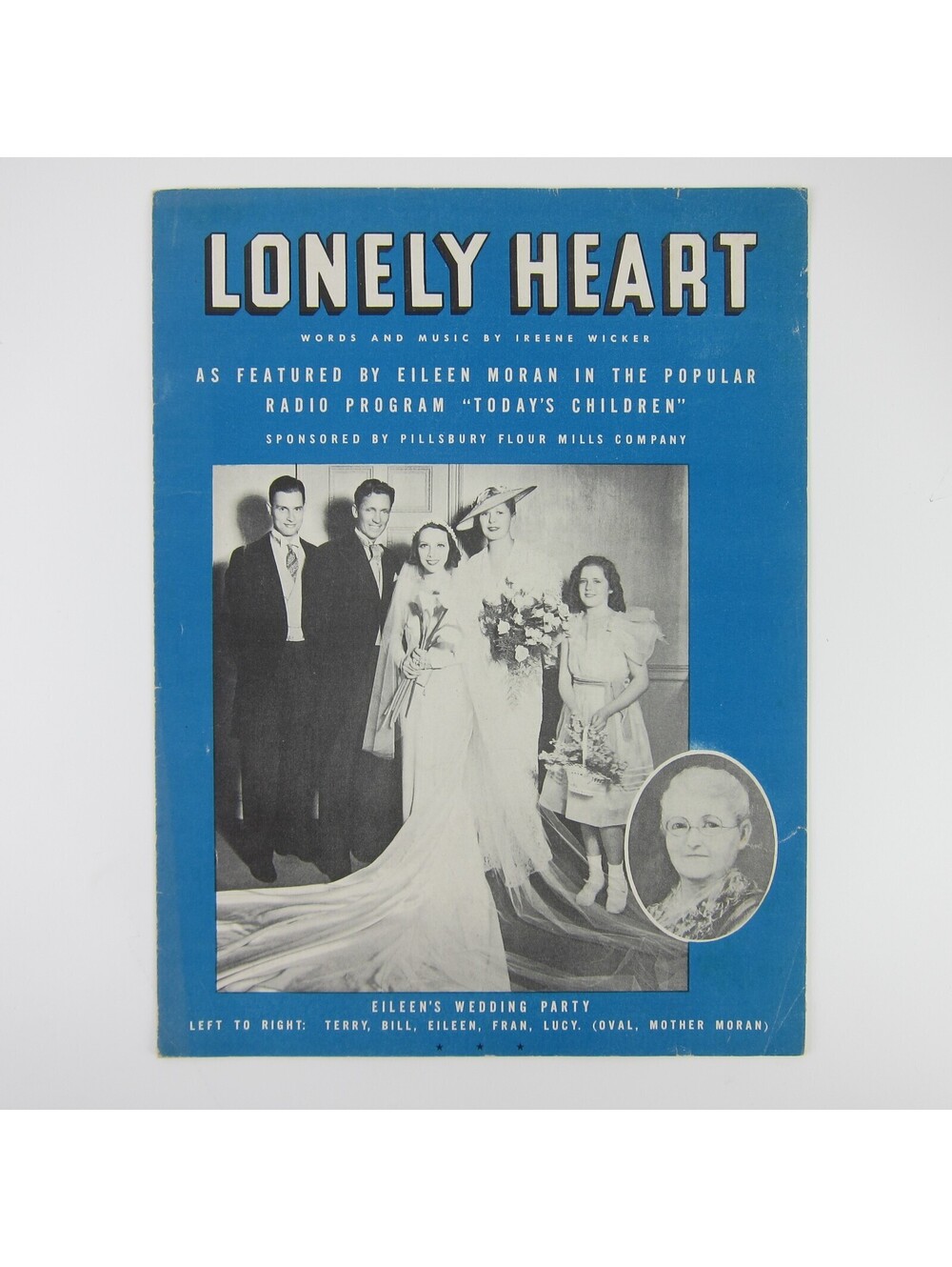 Sheet Music Lonely Heart Eileen Moran Wedding Todays Children Radio Vintage 1936